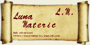 Luna Materić vizit kartica